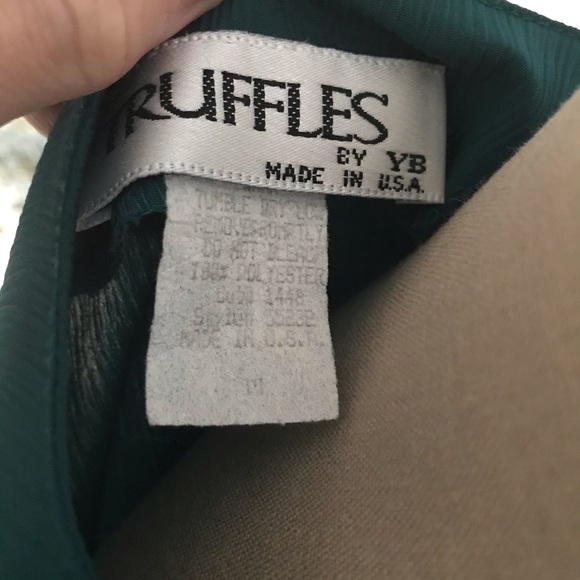 Truffles Flowy Blouse Shirt M/L Teal Green VGUC Relaxed Fit Workwear - Picture 7 of 7